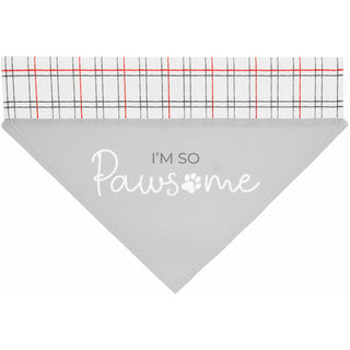 I'm So Pawsome 7" x 5" Canvas Slip on Pet Bandana