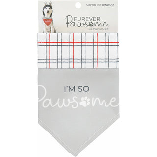 I'm So Pawsome 7" x 5" Canvas Slip on Pet Bandana