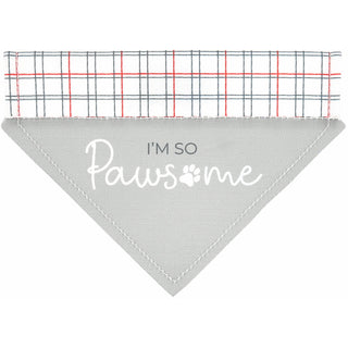 I'm So Pawsome 7" x 5" Canvas Slip on Pet Bandana