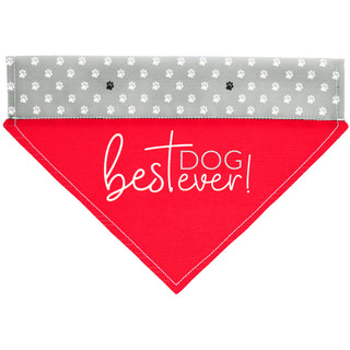 Best Dog Ever 7" x 5" Canvas Slip on Pet Bandana