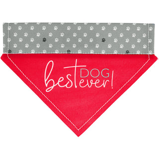 Best Dog Ever 12" x 8" Canvas Slip on Pet Bandana