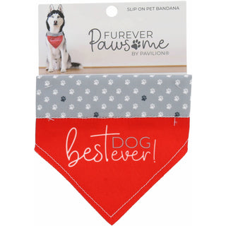 Best Dog Ever 7" x 5" Canvas Slip on Pet Bandana