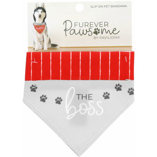 The Boss 7" x 5" Canvas Slip on Pet Bandana