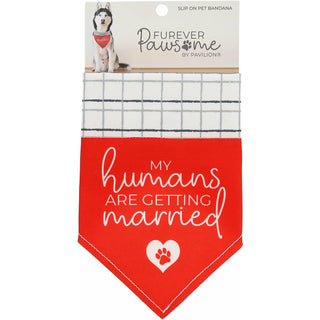 Humans Getting Married 12" x 8" Canvas Slip on Pet Bandana