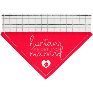 Humans Getting Married 7" x 5" Canvas Slip on Pet Bandana