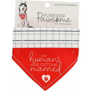 Humans Getting Married 7" x 5" Canvas Slip on Pet Bandana