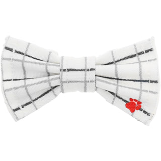 White Checkered 6" x 3" Canvas Pet Bow Tie