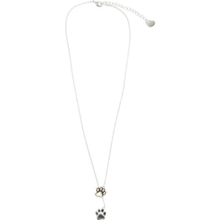 Dog Lover Rhodium Plated Adjustable Necklace and Earring Set
