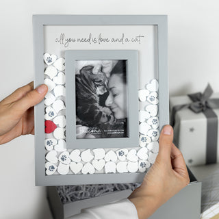 Love and a Cat 8" x 10" Picture Frame (Holds 3.5" x 5.5" Photo)