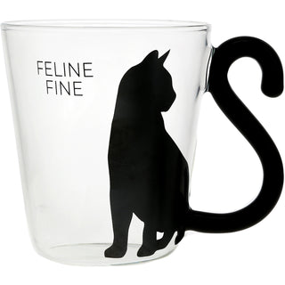 Feline Fine 12 oz Glass Cup