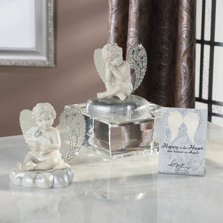 May God Bless and Keep You 3.5" Cherub Holding Lamb