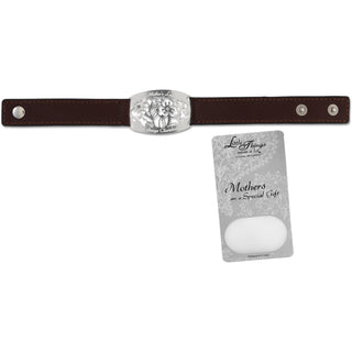 Mother Bracelet 8.5" x 0.75" Brown Leather