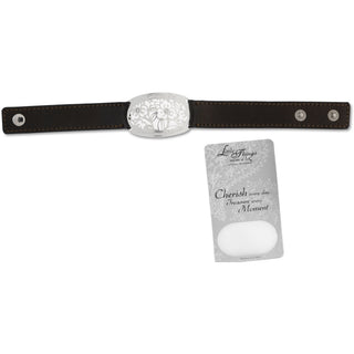 Cherish Bracelet 8.5" x 0.75" Bronze Leather