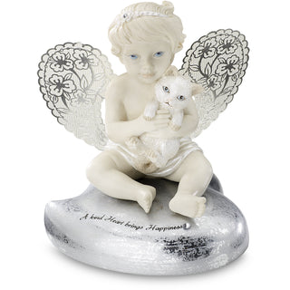 Kind Heart 3.5" Cherub Holding Kitten