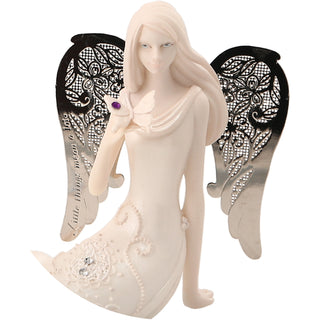 February Birthstone Angel 3.5" February Angel with Amethyst Butterfly