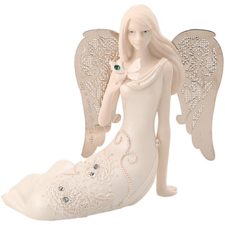 May Birthstone Angel 3.5" May Angel with Emerald Butterfly