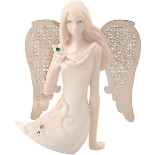 May Birthstone Angel 3.5" May Angel with Emerald Butterfly