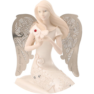 July Birthstone Angel 3.5" July Angel with Ruby Butterfly