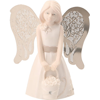 Flower Girl 4.25" Angel with Basket Flowers