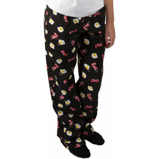Bacon and Eggs XS Black Unisex Lounge Pants