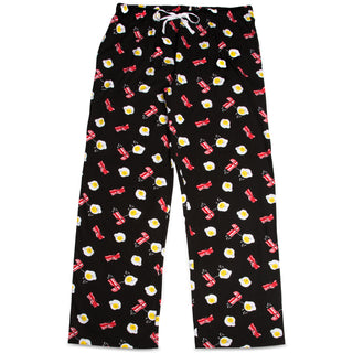 Bacon and Eggs XS Black Unisex Lounge Pants