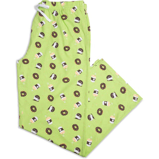 Donuts and Coffee Green Unisex Lounge Pants