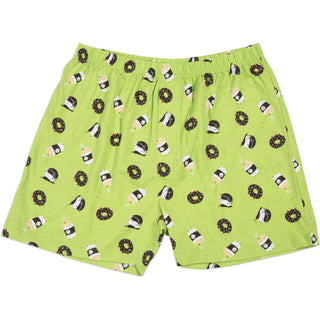 Coffee and Donut XS Green Unisex Boxers