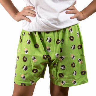 Coffee and Donut Green Unisex Boxers