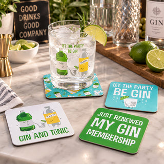Gin & Tonic 4" Coaster Set with Box (4 Piece)