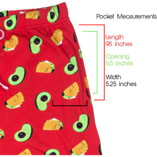 Taco and Avocado M Red Unisex Lounge Pants