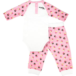 Cute as a Cupcake Pink Bodysuit & Pants Set