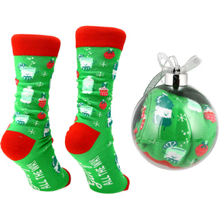 Gin-gle 4" Ornament  with Unisex Holiday Socks