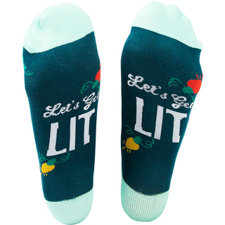 Get Lit 4" Ornament with Unisex Holiday Socks