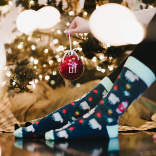 Get Lit 4" Ornament  with Unisex Holiday Socks