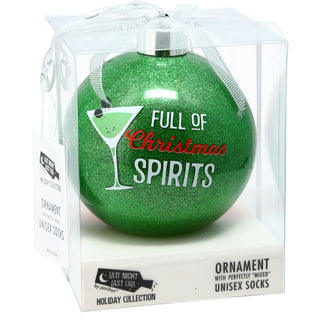 Christmas Spirits 4" Ornament with Unisex Holiday Socks