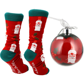 Rum-Pa-Pa-Pum 4" Ornament  with Unisex Holiday Socks