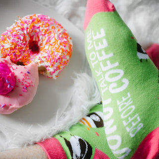 Donut and Coffee Cotton Blend Ankle Socks