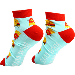 Burger and Fries Cotton Blend Ankle Socks