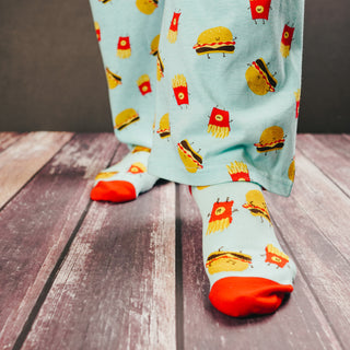 Burger and Fries Cotton Blend Ankle Socks