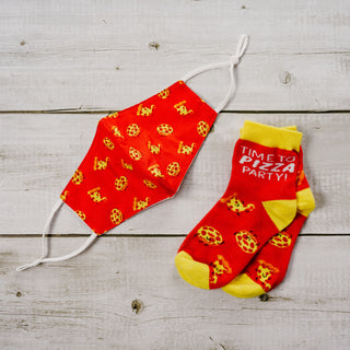 Pizza M/L Youth Cotton Blend Crew Socks