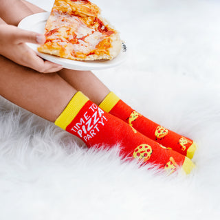 Pizza M/L Youth Cotton Blend Crew Socks