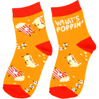 Popcorn S/M Youth Cotton Blend Crew Socks