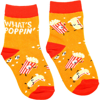 Popcorn S/M Youth Cotton Blend Crew Socks