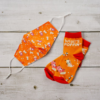 Popcorn S/M Youth Cotton Blend Crew Socks