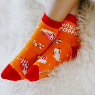 Popcorn S/M Youth Cotton Blend Crew Socks