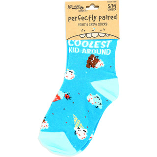 Ice Cream S/M Youth Cotton Blend Crew Socks