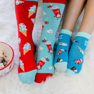 Ice Cream S/M Youth Cotton Blend Crew Socks