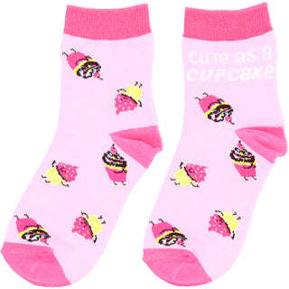 Cupcakes S/M Youth Cotton Blend Crew Socks