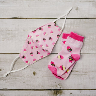 Cupcakes S/M Youth Cotton Blend Crew Socks