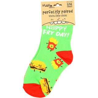 Burger and Fries S/M Youth Cotton Blend Crew Socks